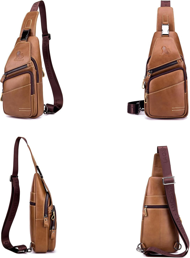 pundarika Leder Brust Tasche Männer Leder Umhängetasche Business Freizeit Crossbody Tasche Reise Arb