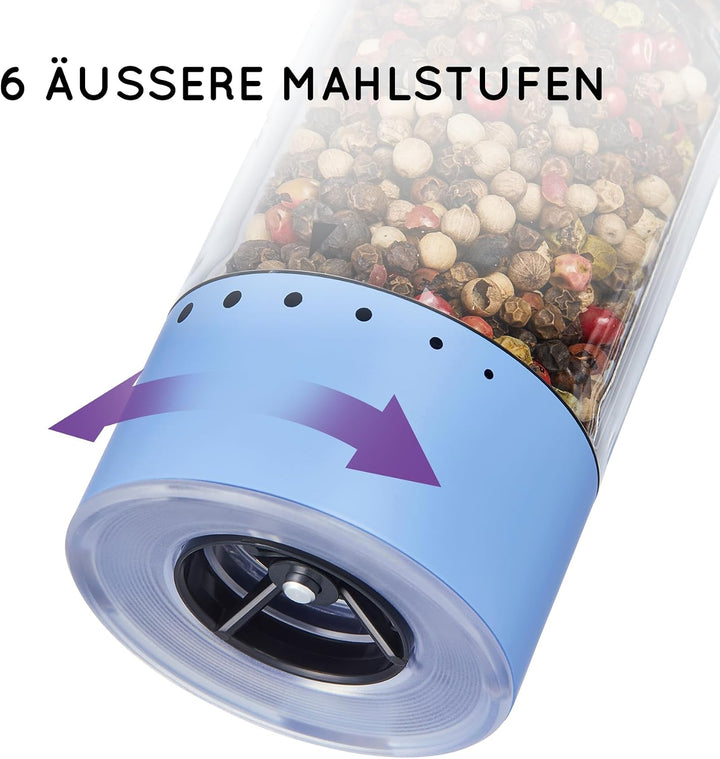 Flendy Salz und Pfeffermühle Elektrisch 2er Set, Elektrische Salz und Pfeffermühle Set mit USB-C Lad