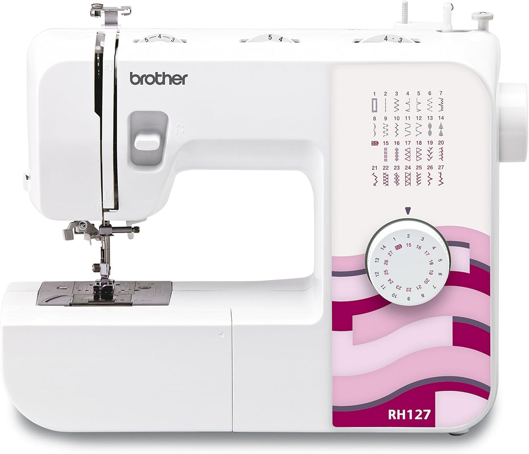 BROTHER Machine à coudre mécanique RH-127, 19,4 x 44,4 x 27 cm, Blanc/Rose/Rouge