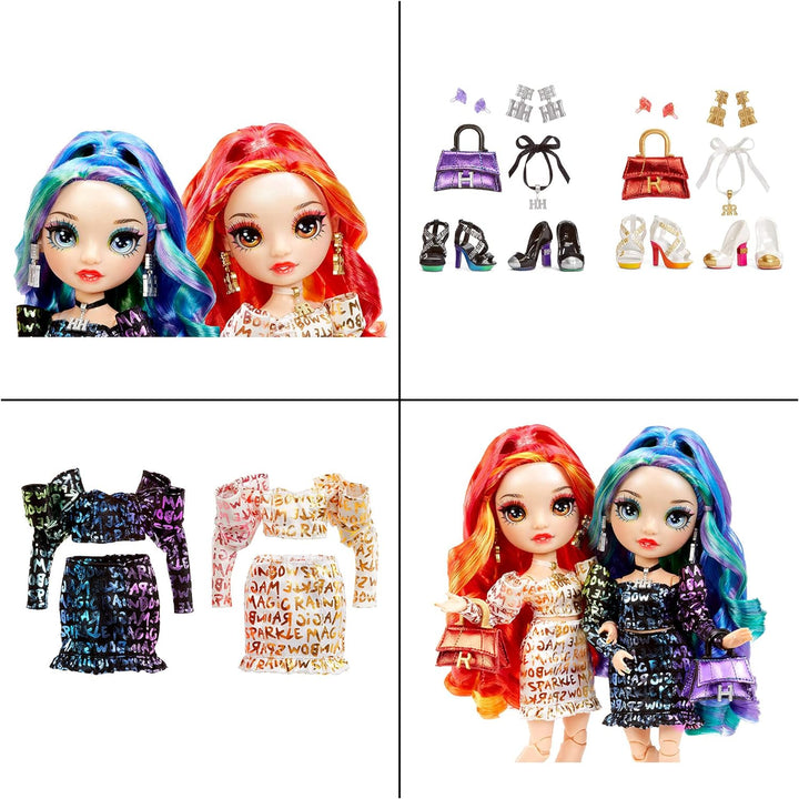Rainbow High Special Edition Modepuppe - Twins LAUREL & HOLLY DE'VIOUS - 2 Puppen mit regenbogenfarb
