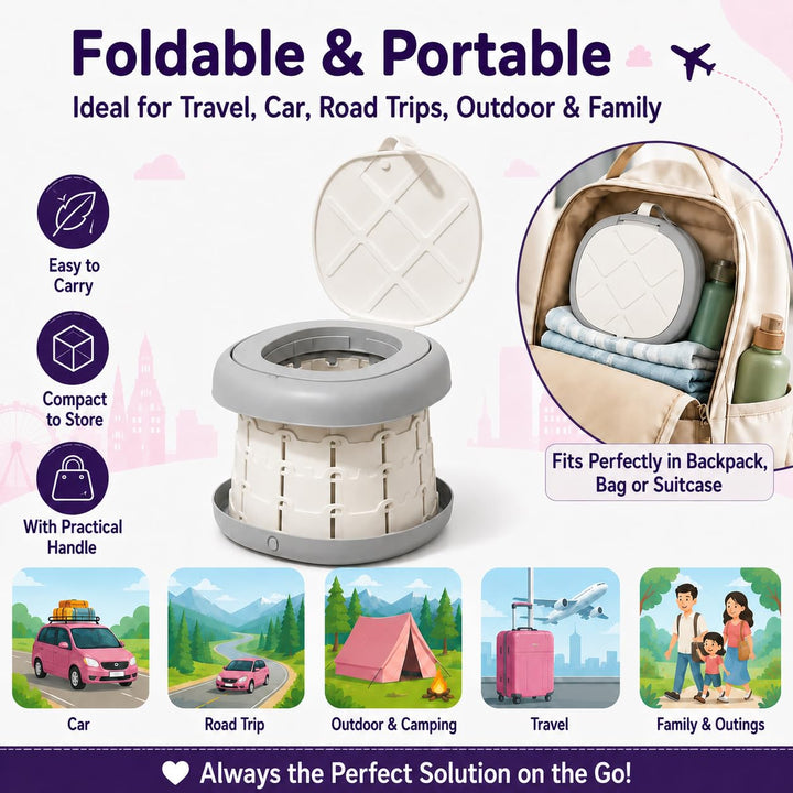 auvstar Töpfchen Falttoilette Kinder,Tragbare Baby Reise Töpfchen,Baby Kindertoilette,Tragbarer töpf