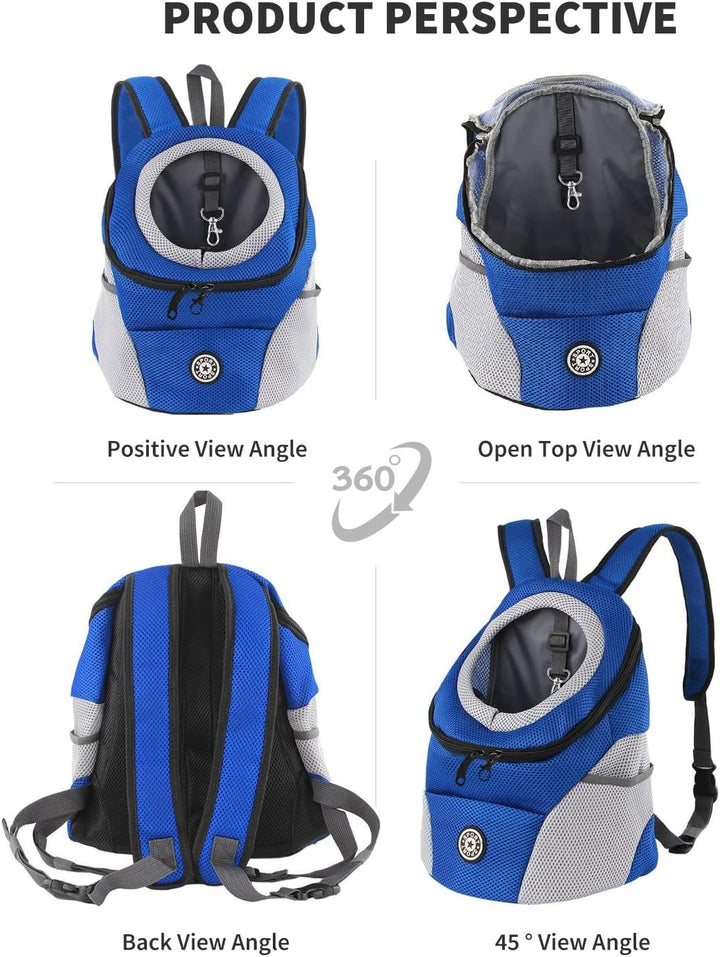 PETCUTE Hundetragerucksack,Verstellbarer Haustier Rucksack für Kleine Hunde und Katzen,Gepolsterter