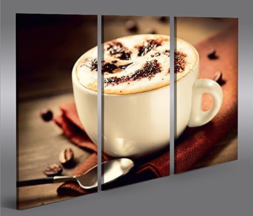 islandburner Bild Bilder auf Leinwand Cappuccino V2 Kaffee Küche 3p XXL Poster Leinwandbild Wandbild