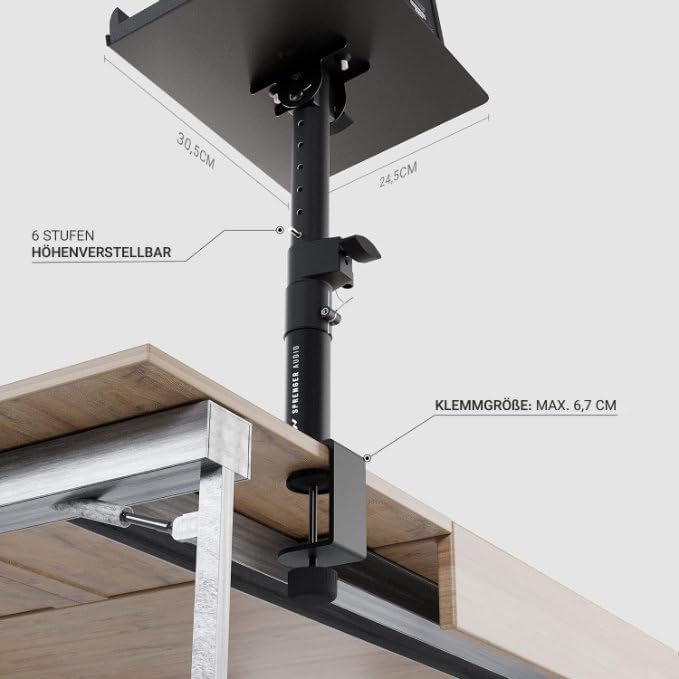 Stabiler Lautsprecher Boxen Ständer mit Tisch Halterung Set inkl. Schaumstoff Absorber - Robust und