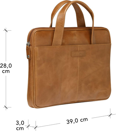 dbramante1928 - Silkeborg Laptoptasche für Damen und Herren - Tasche mit zwei strukturierten Ledergr