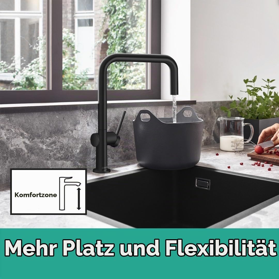 hansgrohe Küchenarmatur Talis M54 (Wasserhahn Küche, 360° schwenkbar, hoher Komfort-U-Auslauf 220mm,
