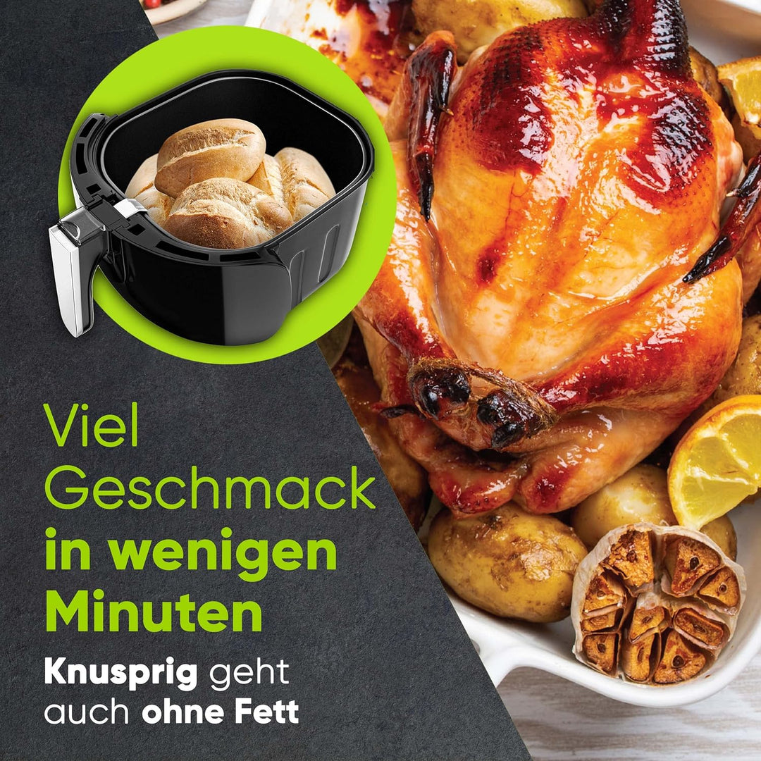Liebfeld Heissluftfritteuse XXL (5,3L) - 1800W Airfryer Heissluft Fritöse Friteuse - Abnehmen durch