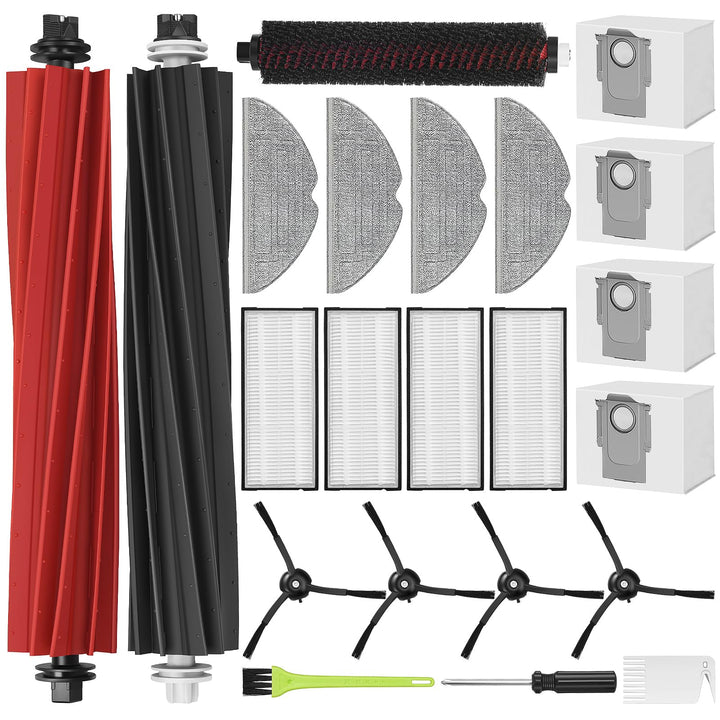 RUKHOOL Zubehör für Roborock S8 Pro UItra Ersatzteile Saugroboter Zubehörset mit 4 Staubbeutel, 2 Ha