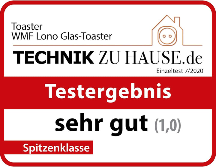 WMF Lono Toaster Glas mit Brötchenaufsatz, 2 Scheiben, XXL, motorisierte Toastaufnahme, Aufwärm-Funk