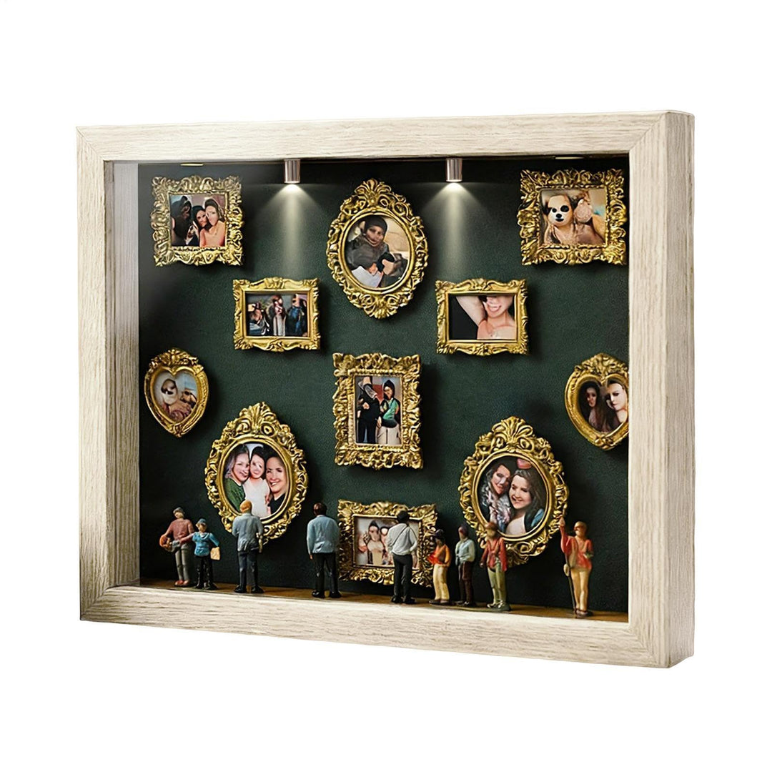 Museum of Us, DIY Mini-Museums-Silhouette-Box, personalisiertes Foto-Schattenbox-Rahmenset mit Licht
