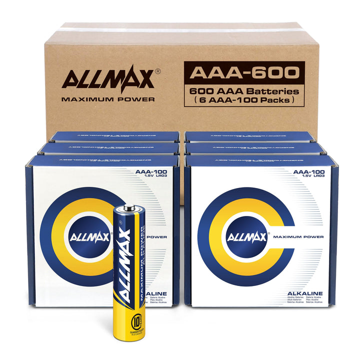 Allmax AAA Micro (LR03) Maximum Power Alkaline Batterien (600 Stück Grosspackung / 6 Kartons à 100)