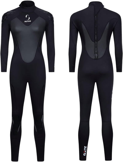 ZCCO Damen 3mm Neopren Neoprenanzug, Langarm-Neoprenanzug mit Reissverschluss hinten, Einteiler für