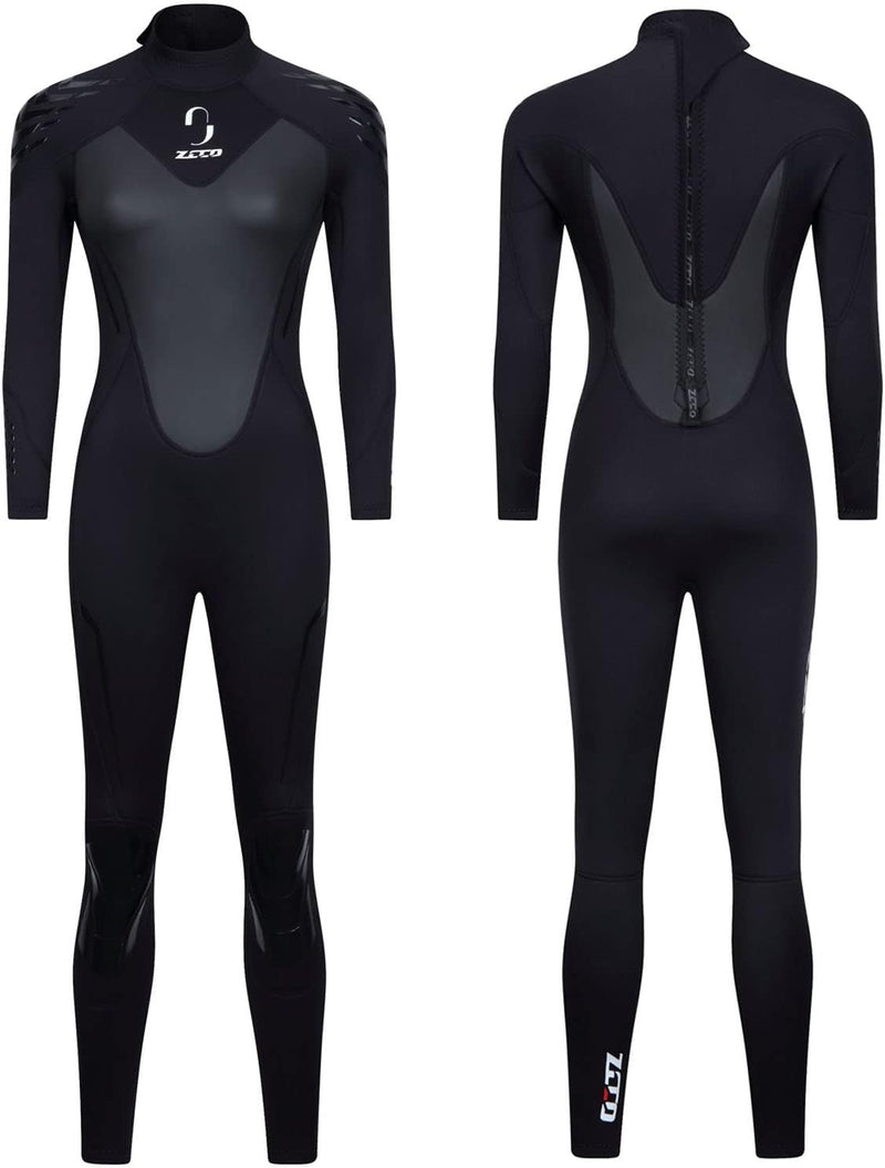ZCCO Damen 3mm Neopren Neoprenanzug, Langarm-Neoprenanzug mit Reissverschluss hinten, Einteiler für