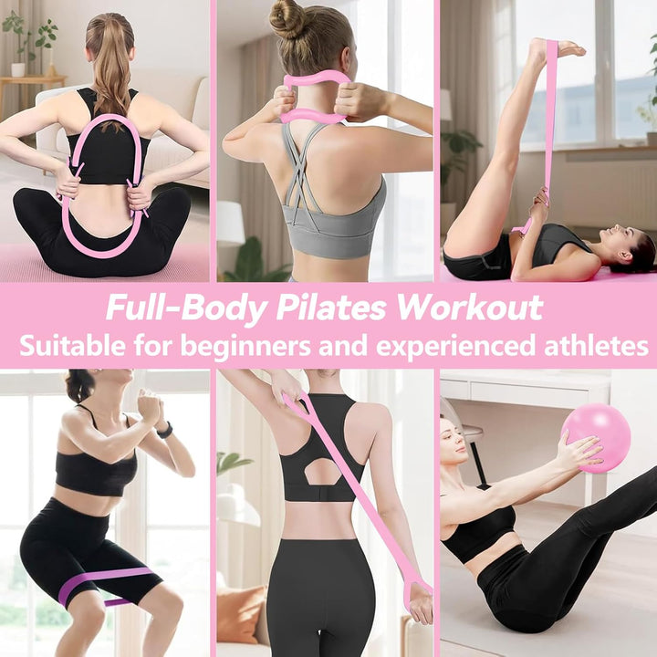 Pilates Ring Set,13 Pilates Ball Pilates Ring Zubehör, Pilates-Ring mit rutschfesten Griffen, ideal
