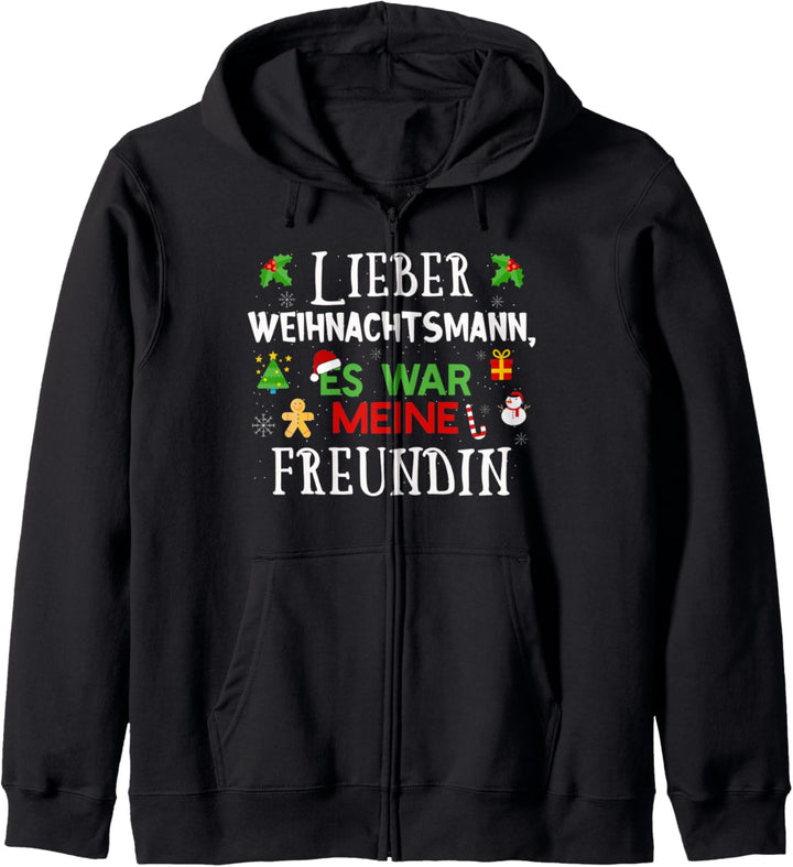 Lustiges Weihnachtsmann Freundin war es Freund Kapuzenjacke