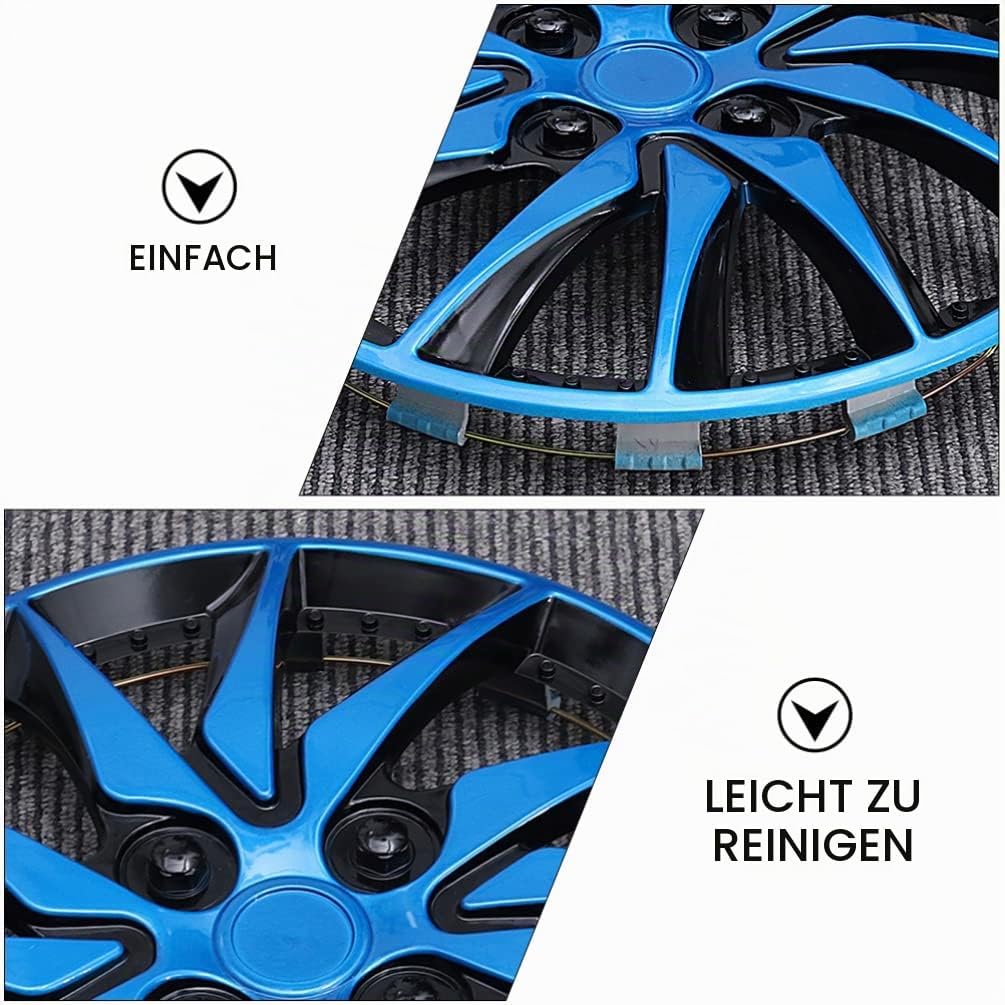 Auto Radkappen 14 Zoll Radzierblenden 2 Stücke Blau Schwarz Universal Auto Refit Zubehör für Fast Al