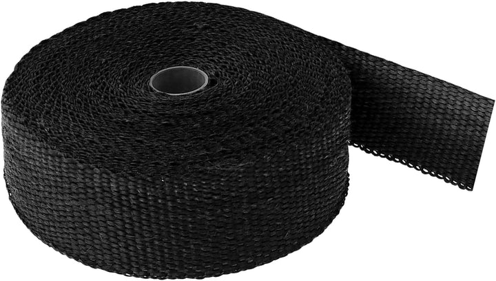2 Stück Hitzeschutzband Schwarz 15m x 50mm, Basaltfaser Auspuff Hitzeschutzband Motorrad mit 20 Edel