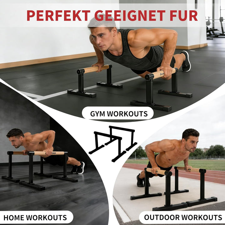 Parallettes, Calisthenics Equipment for Handstand, Push Ups & More, Push Up Handles for Home & Outdo