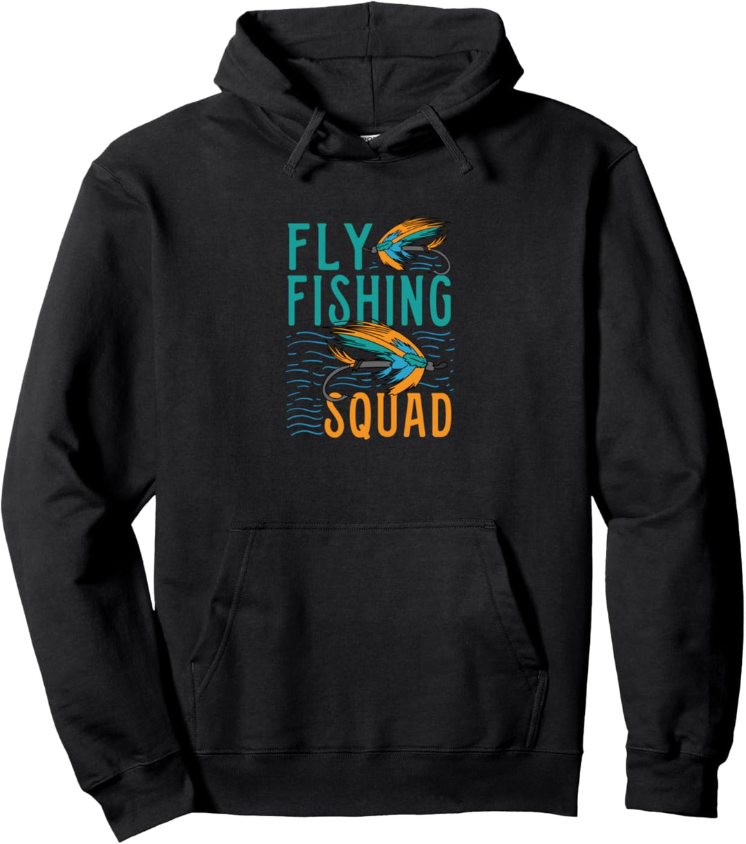 Fly Fishing Squad Lustiger Spruch Angler Fischer Pullover Hoodie
