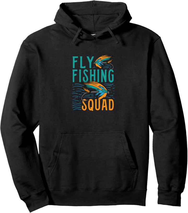 Fly Fishing Squad Lustiger Spruch Angler Fischer Pullover Hoodie