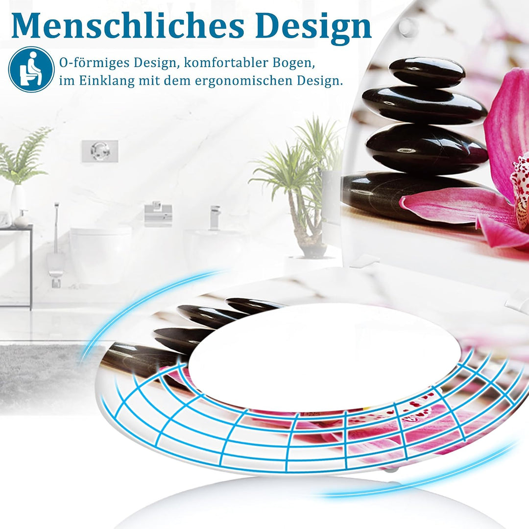UISEBRT WC-Sitz mit Absenkautomatik Toilettensitz Premium Toilettendeckel Antibakteriell Klodeckel K