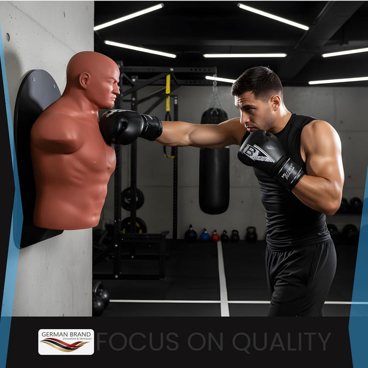 FOX-FIGHT Wand Box Dummy | Wandschlagpolster Punching Boxdummy Boxpuppe Boxing Man Trainingsdummy Sc