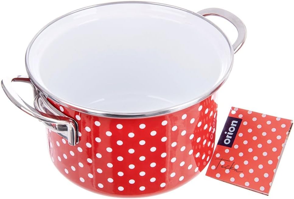 orion group Emaille Kochtopf 2 l Ø 18 cm – Praktischer Kochtopf mit ergonomischen Griffen – Für alle