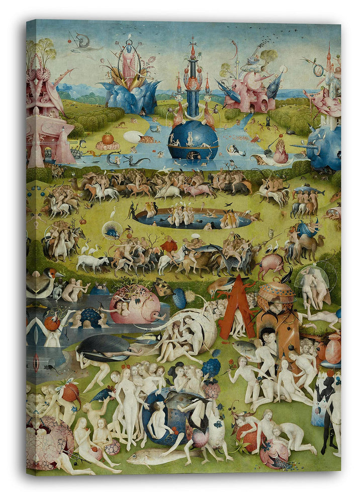 Printed Paintings Leinwand (60x80cm): Hieronymus Bosch - Der Garten der Lüste (1490/1510) - Mittlere