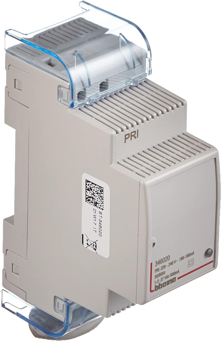 BTICINO, Reiheneinbau-Zusatznetzgerät für Video-Sprechanlagen, 27V DC, 600 mA, 2TE, 346020