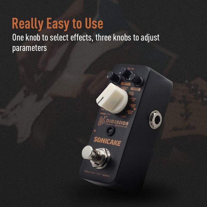 SONICAKE Modulation Gitarre Effektpedal 11 Modus für Phaser Flanger Chorus Tremolo Vibrato Autowah u