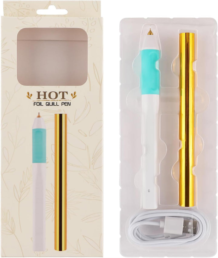 Heissfolienstifte und Heissfolienrollen-Set, Folienfeder-Starter, USB-Wärmefolienstift für Scrapbook