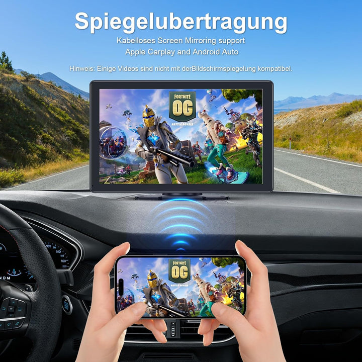 9 Zoll CarPlay Display für Autos - Kompatibel mit Apple CarPlay & Android Auto, Bluetooth 5.3,1080P
