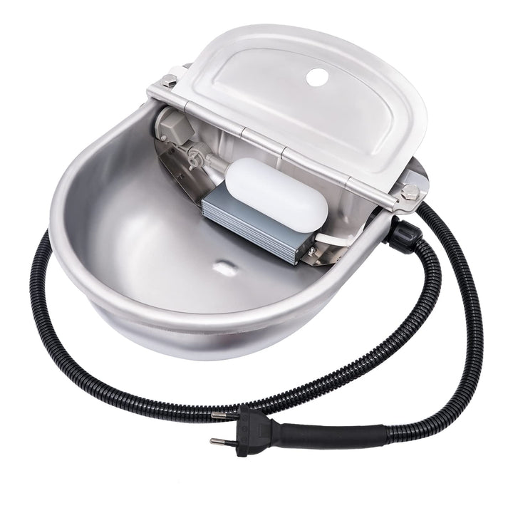 Automatisch beheizter Edelstahl-Wassernapf mit Schwimmerventil, Thermo-Wassertrog für Vieh, Rinder,