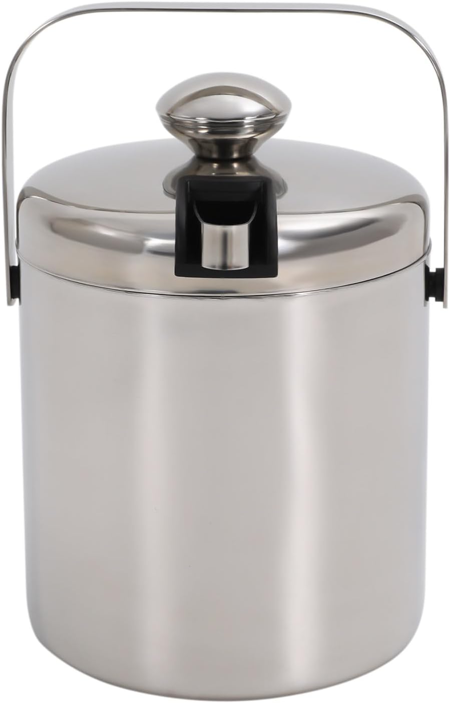 Eiswürfelbehälter mit Deckel 1,3L Edelstahl Eiskübel | Eiskübel mit Deckel aus 304 Edelstahl, doppel