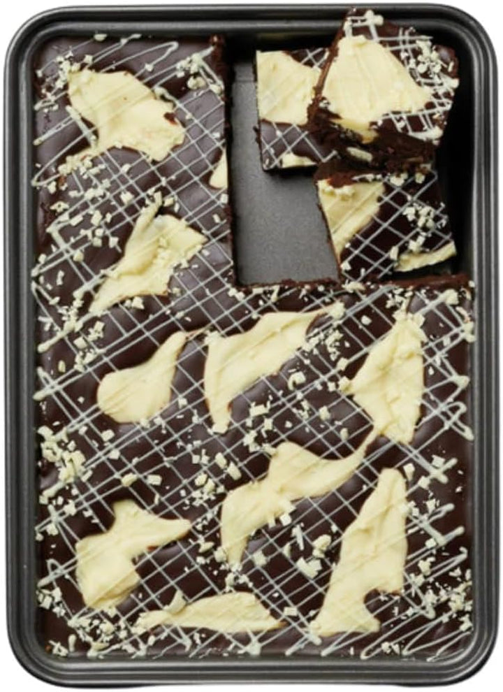 MasterClass Brownie Form Master Class 27x20x3cm, Kohlenstoffstahl, Grau, 27 x 20 x 3,5 cm 27 x 20 x