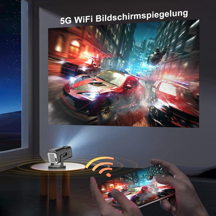 【HY320 Mini】Beamer Full HD Unterstützt 4K,Android Beamer Outdoor Handy,Portable Heimkino Mini Projek