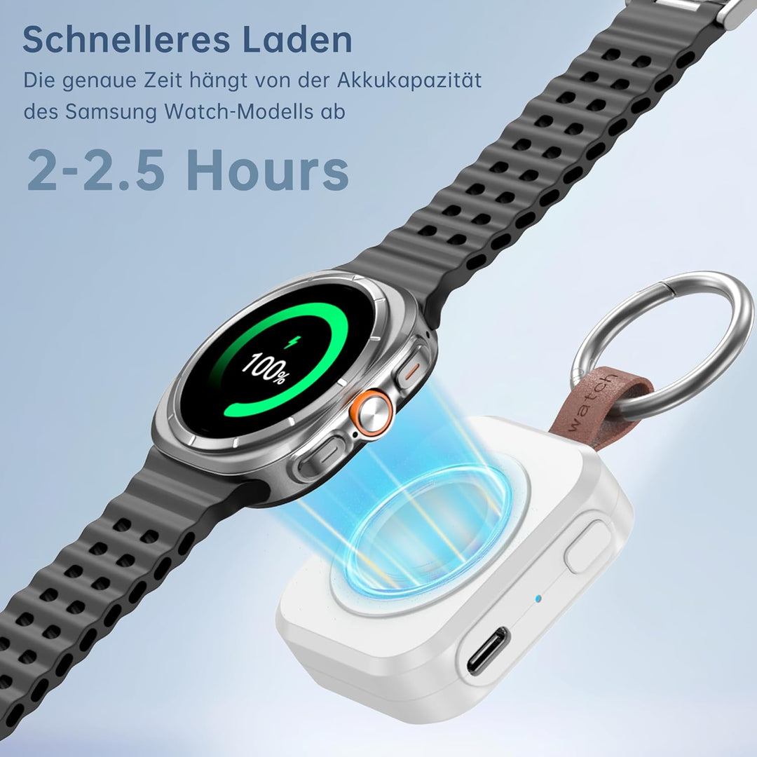 Ladegerät für Samsung Galaxy Watch, 1200 mAh, tragbares Ladegerät für Samsung Galaxy Watch 8/8 Class