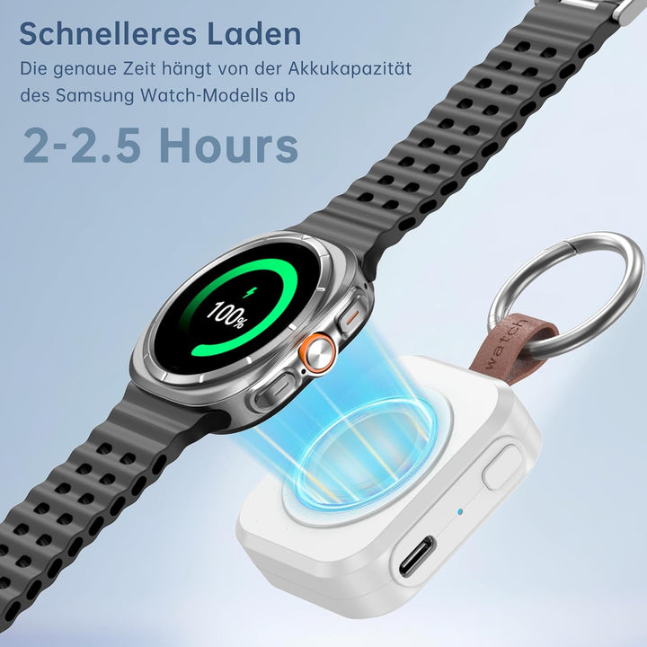 Ladegerät für Samsung Galaxy Watch, 1200 mAh, tragbares Ladegerät für Samsung Galaxy Watch 8/8 Class