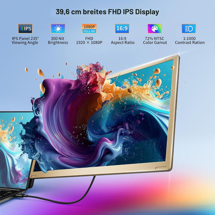 Laptop Screen Extender, Laptop Monitor Erweiterung, Triple Monitor, HDMI/USB-A/Type-C Plug &amp; Play Sc