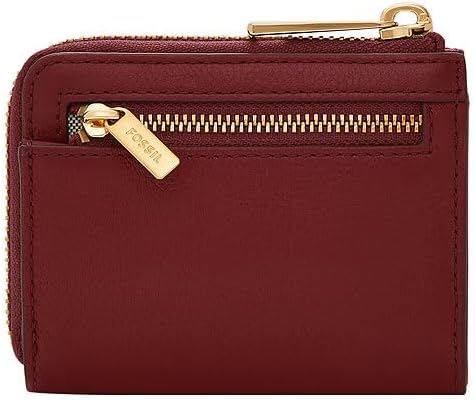 Fossil Liza Portemonnaie aus Leder oder Polyester für Damen Dunkelrot, Dunkelrot
