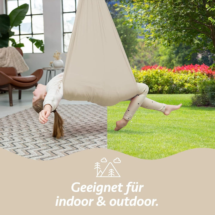 Hängeschaukel aus Nylon – 150x90cm – gemütliche Schaukel für Zuhause & Garten – bis 100kg – inkl. Mo