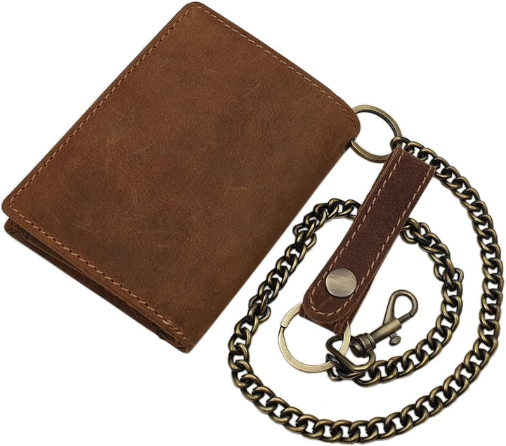 myledershop Echt Büffel-Vollleder Hochformat Bikerbörse/Geldbörse/Geldbeutel/Portemonnaie/Geldtasche