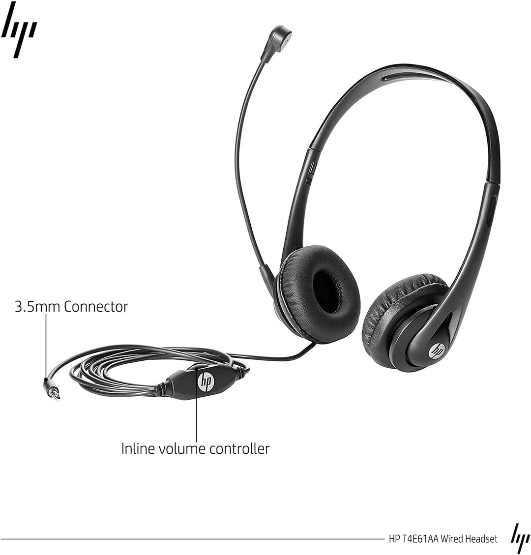 HP T1A66AA Stereo 3.5mm Headset, schwarz 3.5mm Stereo Connector, 3.5mm Stereo Connector