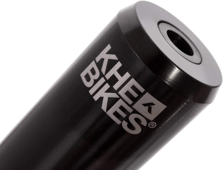 KHEbikes KHE CNC PRO BMX Pegs 10mm 14mm schwarz eloxiert 492g mit Adapter und Laser Logo