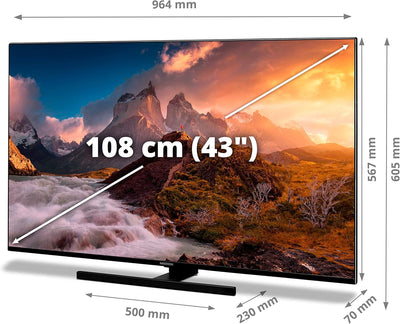 MEDION X14339 (MD 30059) 108 cm (43 Zoll) QLED Fernseher (Android TV, 4K Ultra HD, Dolby Vision HDR,