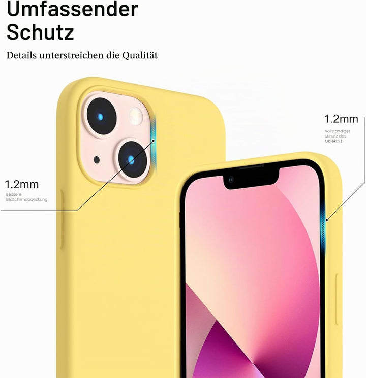 ORNARTO kompatibel mit iPhone 13 Mini 5,4 Silikon Case, Hülle Ultra Dünne Voller Schutz Flüssig Sili