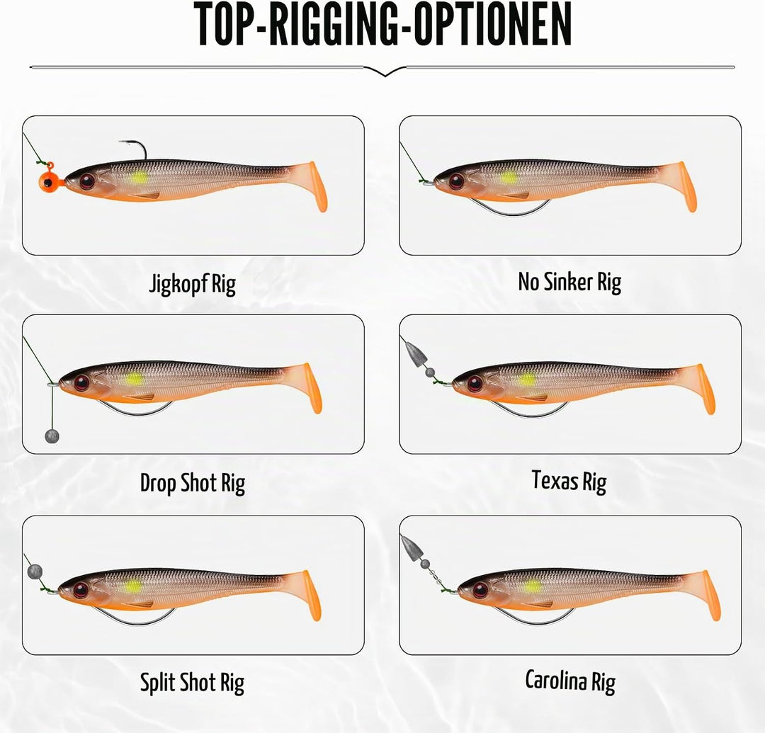 TRUSCEND Paddel Schwanz Angelköder für Bass Forelle Crappie Mehrzweck Swimbaits gut gemacht Weicher