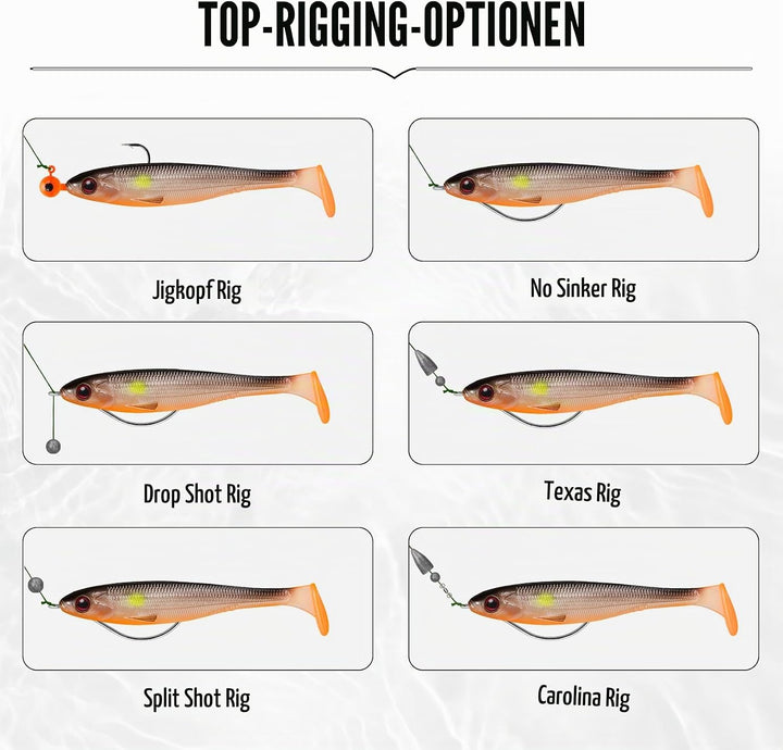 TRUSCEND Paddel Schwanz Angelköder für Bass Forelle Crappie Mehrzweck Swimbaits gut gemacht Weicher