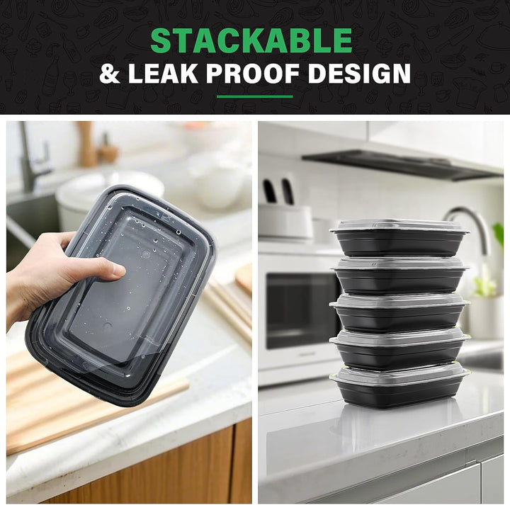 WUHUIXOZ 50 Stück 32oz Meal Prep Container mit, Prämie Wiederverwendbar Behälter für die Zubereitung