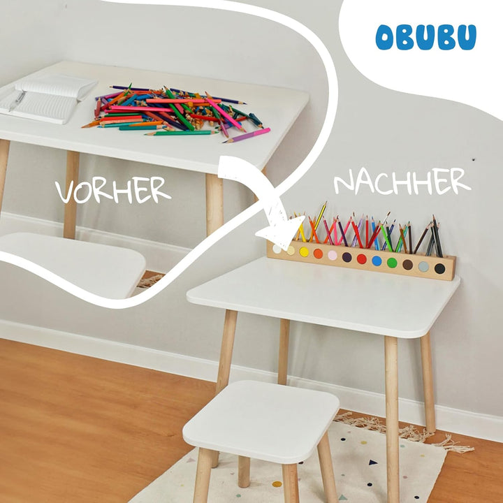 Obubu Montessori Schreibtisch Organizer Kinder - Stiftehalter Holz - Stifte Organizer - Stiftebox Ho